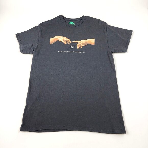 Human Connection Loading Michelangelo Graphic Tee Black T-Shirt Size Medium - Picture 1 of 9